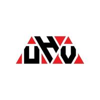 diseño de logotipo de letra triangular uhv con forma de triángulo. monograma de diseño del logotipo del triángulo uhv. plantilla de logotipo de vector de triángulo uhv con color rojo. logotipo triangular uhv logotipo simple, elegante y lujoso. uhv