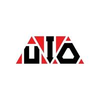 UIO triangle letter logo design with triangle shape. UIO triangle logo design monogram. UIO triangle vector logo template with red color. UIO triangular logo Simple, Elegant, and Luxurious Logo. UIO