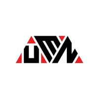 diseño de logotipo de letra triangular umn con forma de triángulo. monograma de diseño de logotipo de triángulo umn. plantilla de logotipo de vector de triángulo umn con color rojo. logotipo triangular umn logotipo simple, elegante y lujoso. mmm