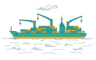 cargo ship logistic vector