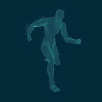 dotted running man vector