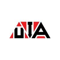 UIA triangle letter logo design with triangle shape. UIA triangle logo design monogram. UIA triangle vector logo template with red color. UIA triangular logo Simple, Elegant, and Luxurious Logo. UIA