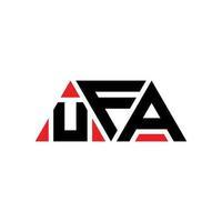 UFA triangle letter logo design with triangle shape. UFA triangle logo design monogram. UFA triangle vector logo template with red color. UFA triangular logo Simple, Elegant, and Luxurious Logo. UFA