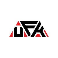 diseño de logotipo de letra triangular ufk con forma de triángulo. monograma de diseño del logotipo del triángulo ufk. plantilla de logotipo de vector de triángulo ufk con color rojo. logotipo triangular ufk logotipo simple, elegante y lujoso. ufk