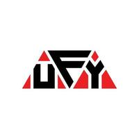 UFY triangle letter logo design with triangle shape. UFY triangle logo design monogram. UFY triangle vector logo template with red color. UFY triangular logo Simple, Elegant, and Luxurious Logo. UFY