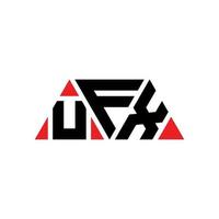 diseño de logotipo de letra triangular ufx con forma de triángulo. monograma de diseño de logotipo de triángulo ufx. plantilla de logotipo de vector de triángulo ufx con color rojo. logotipo triangular ufx logotipo simple, elegante y lujoso. ufx