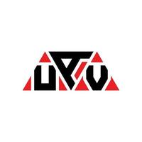 diseño de logotipo de letra triangular uav con forma de triángulo. monograma de diseño de logotipo de triángulo uav. plantilla de logotipo de vector de triángulo uav con color rojo. logo triangular uav logo simple, elegante y lujoso. dron