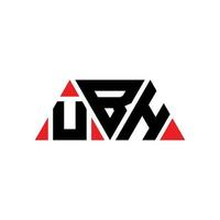 diseño de logotipo de letra triangular ubh con forma de triángulo. monograma de diseño del logotipo del triángulo ubh. plantilla de logotipo de vector de triángulo ubh con color rojo. logo triangular ubh logo simple, elegante y lujoso. ubh