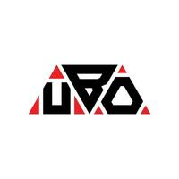UBO triangle letter logo design with triangle shape. UBO triangle logo design monogram. UBO triangle vector logo template with red color. UBO triangular logo Simple, Elegant, and Luxurious Logo. UBO