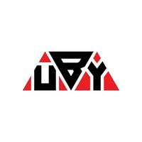 diseño de logotipo de letra de triángulo uby con forma de triángulo. monograma de diseño del logotipo del triángulo uby. plantilla de logotipo de vector de triángulo uby con color rojo. logotipo triangular de uby logotipo simple, elegante y lujoso. uby