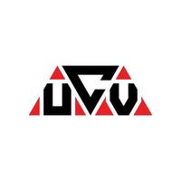 UCV triangle letter logo design with triangle shape. UCV triangle logo design monogram. UCV triangle vector logo template with red color. UCV triangular logo Simple, Elegant, and Luxurious Logo. UCV