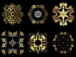 abstract gold border element design vector