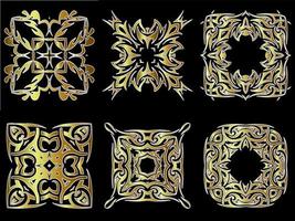 abstract gold border element design vector