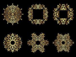 abstract gold border element design vector