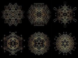 gold mandala ornament vector