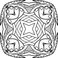 elemento mandala para colorear libro vector