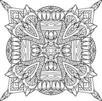 elemento mandala para colorear libro vector