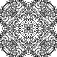 elemento mandala para colorear libro vector