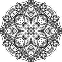 elemento mandala para colorear libro vector