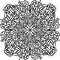 elemento mandala para colorear libro vector