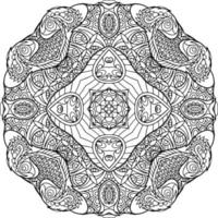 mandala abstracto para colorear libro vector