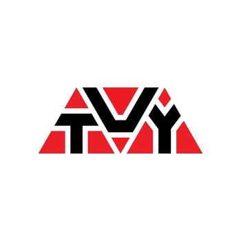TUY triangle letter logo design with triangle shape. TUY triangle logo design monogram. TUY triangle vector logo template with red color. TUY triangular logo Simple, Elegant, and Luxurious Logo. TUY