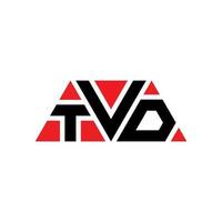 diseño de logotipo de letra triangular tvd con forma de triángulo. monograma de diseño del logotipo del triángulo tvd. plantilla de logotipo de vector de triángulo tvd con color rojo. logo triangular tvd logo simple, elegante y lujoso. televisión