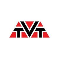 diseño de logotipo de letra de triángulo tvt con forma de triángulo. monograma de diseño del logotipo del triángulo tvt. plantilla de logotipo de vector de triángulo tvt con color rojo. logo triangular tvt logo simple, elegante y lujoso. televisión