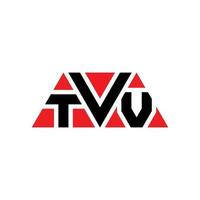 diseño de logotipo de letra triangular tvv con forma de triángulo. monograma de diseño del logotipo del triángulo tvv. plantilla de logotipo de vector de triángulo tvv con color rojo. logo triangular tvv logo simple, elegante y lujoso. televisión