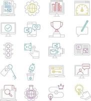 Thin Line Icons Set of Search Engine Optimization icons, Simple Mono Line Pictogram Pack, Vector Logo Concept, Web Graphic. Vector icons.
