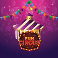 Carnival party background with circus tent house and carnival mask vector