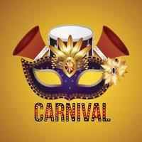 Carnival invitation greeting card with creative carnival mask vector