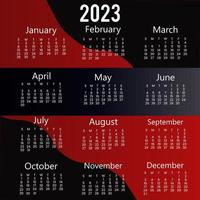 Yearly calendar 2023 template design vector