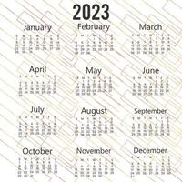 Yearly calendar 2023 template design vector