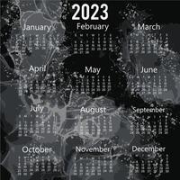 Yearly calendar 2023 template design vector