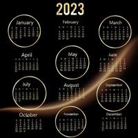 Yearly calendar 2023 template design vector