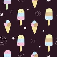 fondo de postre lindo de patrones sin fisuras de verano vector