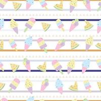 seamless summer pattern cute dessert background vector