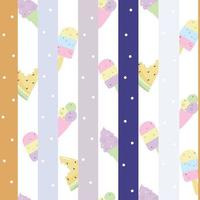 seamless summer pattern cute dessert background vector