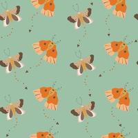 seamless pattern with cute butterfly background vector