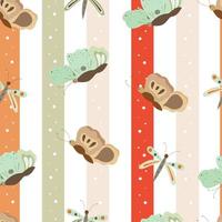 seamless pattern with cute butterfly background vector