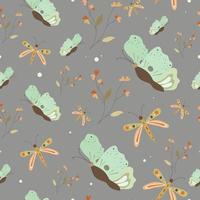 seamless pattern with cute butterfly background vector