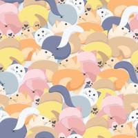 seamless pattern with cute pastel cat background vector