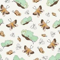 seamless pattern with cute butterfly background vector