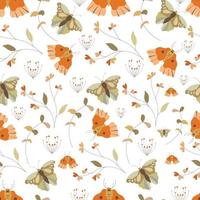 seamless pattern with cute butterfly background vector