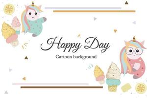 cute ice cream summer background vector