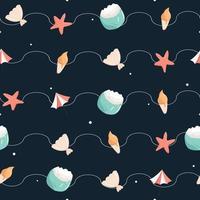 seamless pattern with cute summer beach background vector