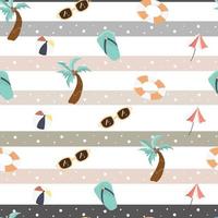 seamless pattern with cute summer beach background vector