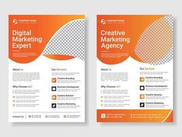 Corporate trendy abstract creative business flyer template design set with geometric shape, corporate poster, IT company flyer and vector template design