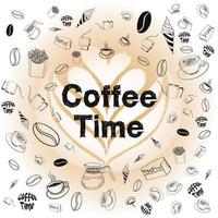 doodle coffee shop icons. Vector outline coffee drawings for cafe menu